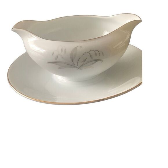 Vintage 1961 Kaysons Japan Fine China Golden Rhapsody Oval Gravy Boat Plate Clas - Picture 4 of 16